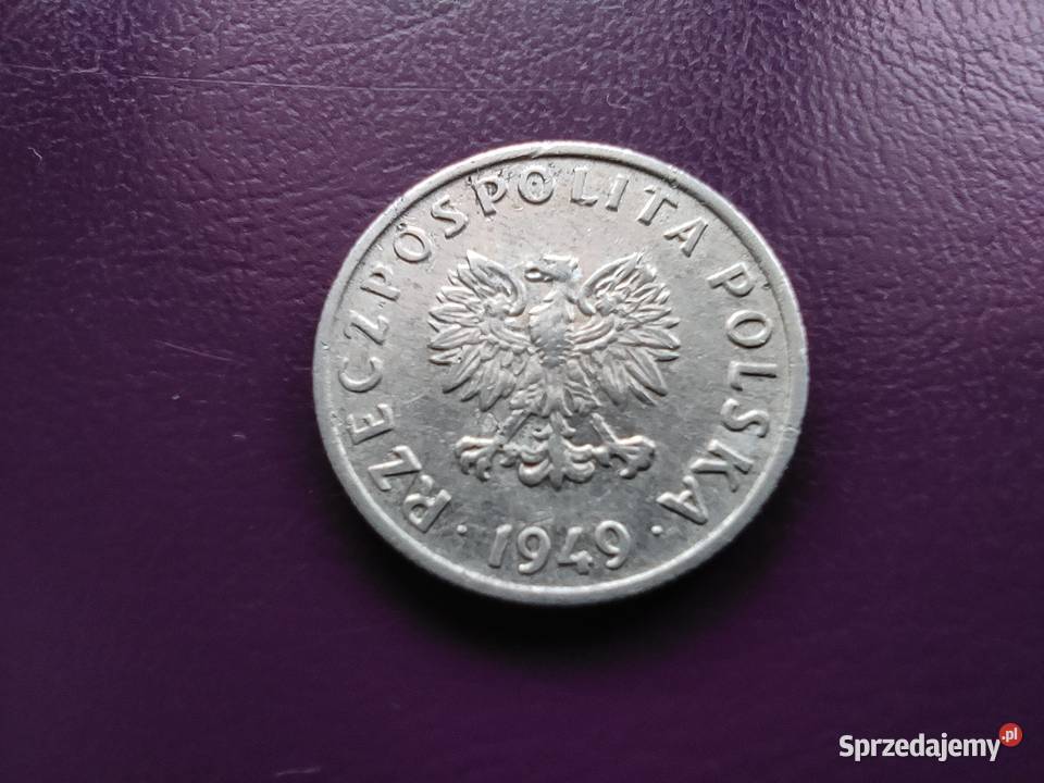 Moneta z PRLu 5 groszy 1949 Rzadka i ładna Pruszków