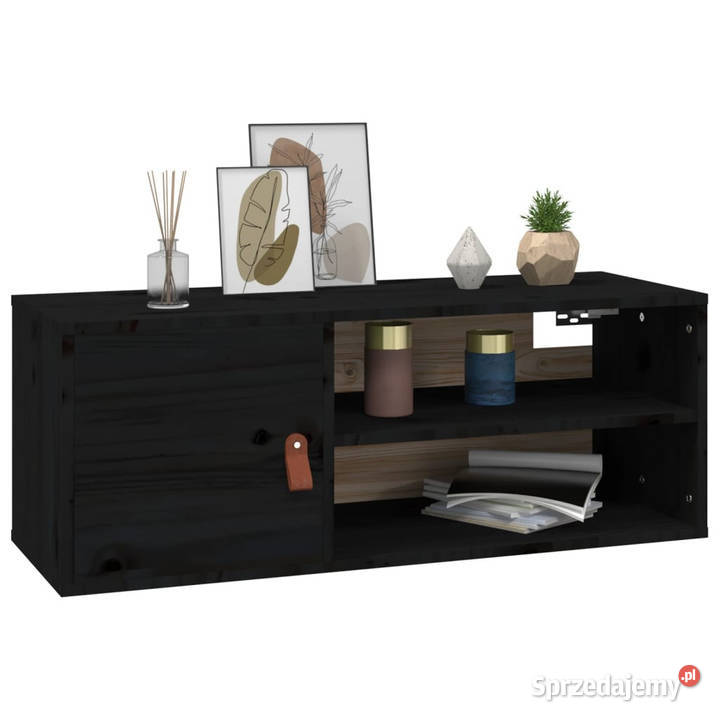 Szafka ścienna czarna 80x30x30 lite drewno mazowieckie Warszawa