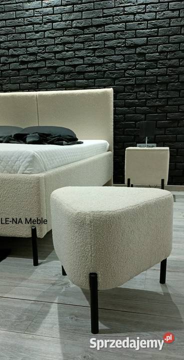 Łóżko tapicerowane sypialnia 160200 stoliki pufa Kępno