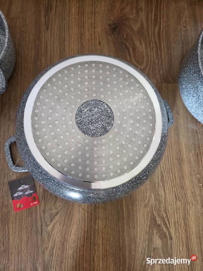 Zestaw garnków marmurowy 6 el indukcja gaz Drwalew