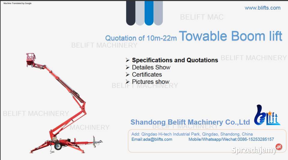 Podnośnik koszowy 18m Dźwigi, podnośniki lubelskie Biłgoraj