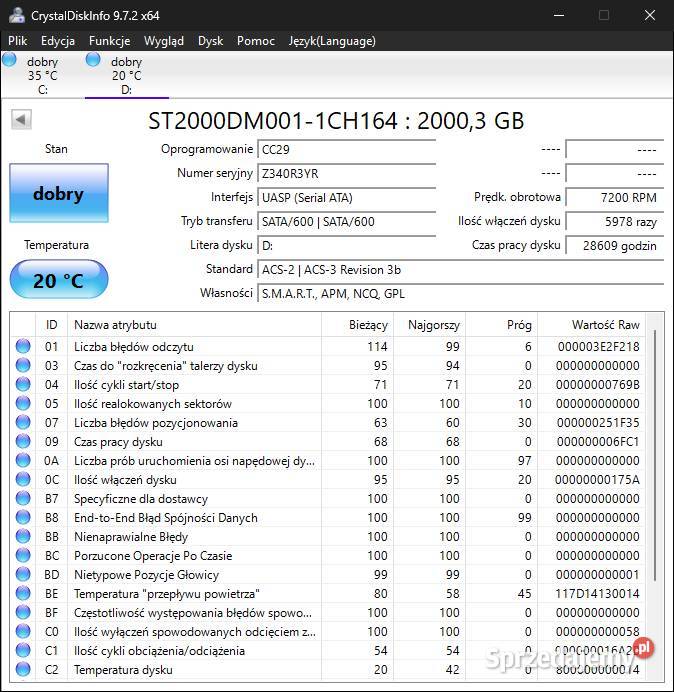 Dysk HDD 2000GB Seagate Barracuda ST2000DM001