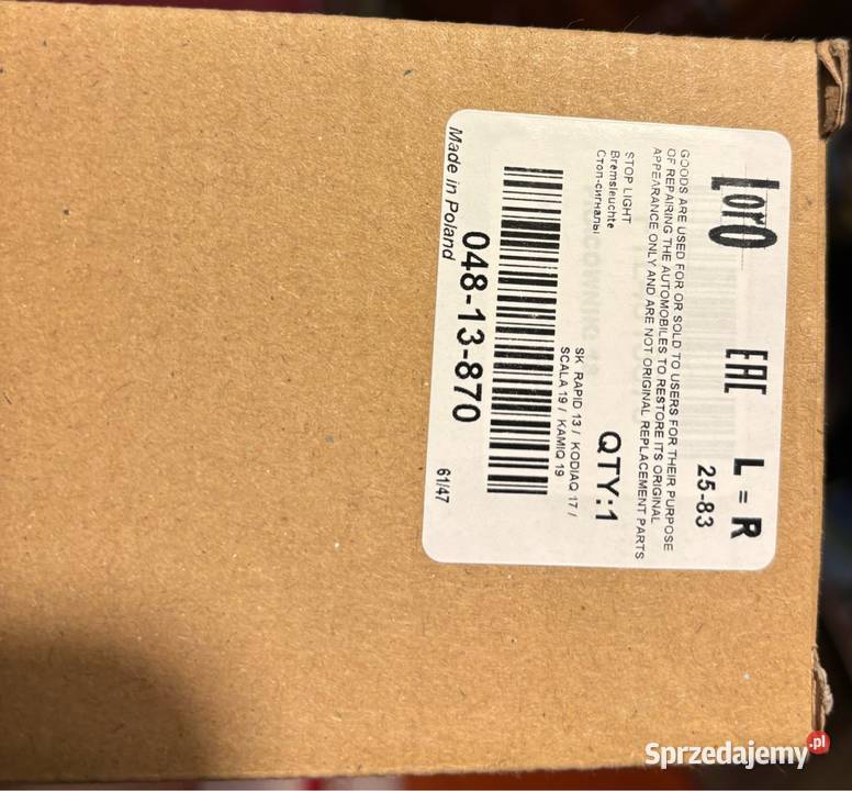 Trzecie światło stopu Rapid Scala Kamiq osobowe Światła stop Człuchów