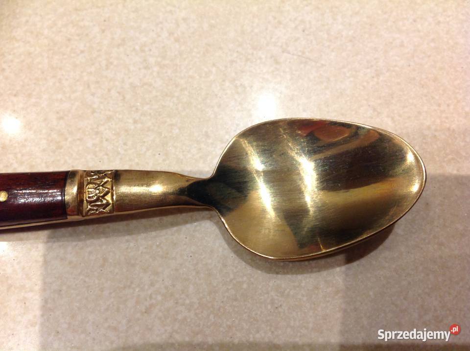 Mała Łyżeczka z Brązu z Drewnem Wiśniowym Nowa Sól