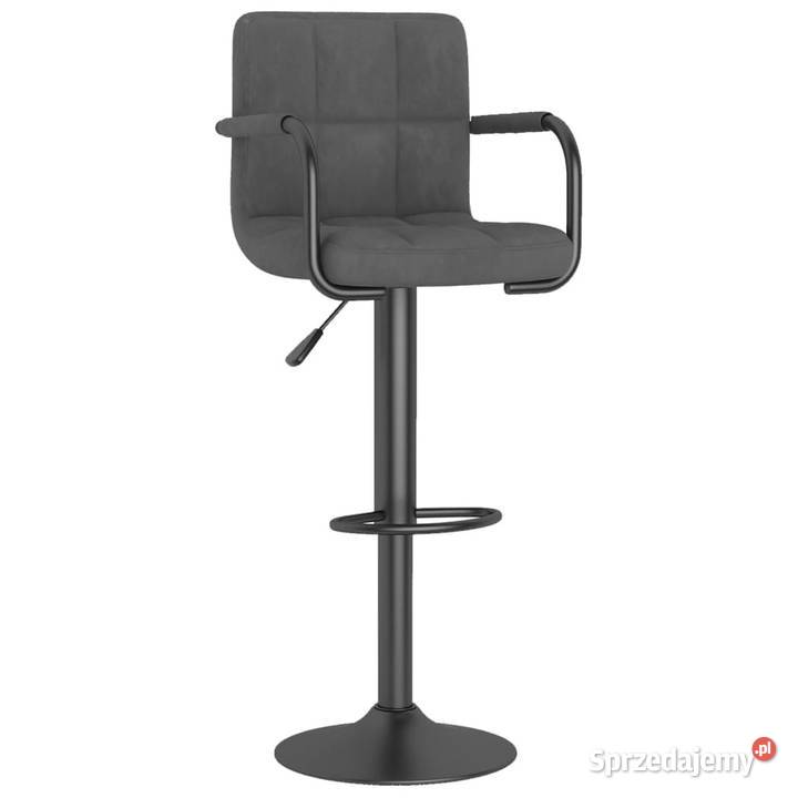Hoker ciemnoszary obity aksamitem WM334649 Krzesła