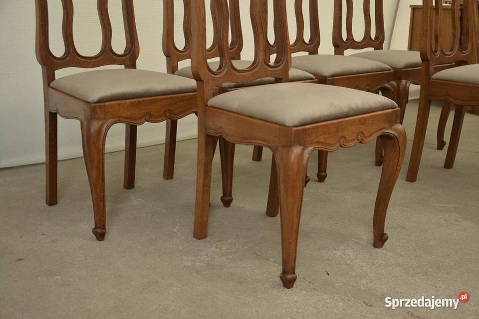 krzesła ludwikowskie komplet 6 krzeseł Meble łódzkie Poddębice