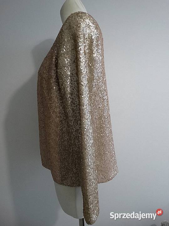 Marynarka Blezer Narzutka Cekinowa Złota Łomża sprzedam