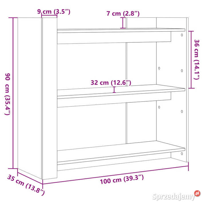 Stolik konsolowy dąb sonoma 100x35x90 WM848474 mazowieckie sprzedam
