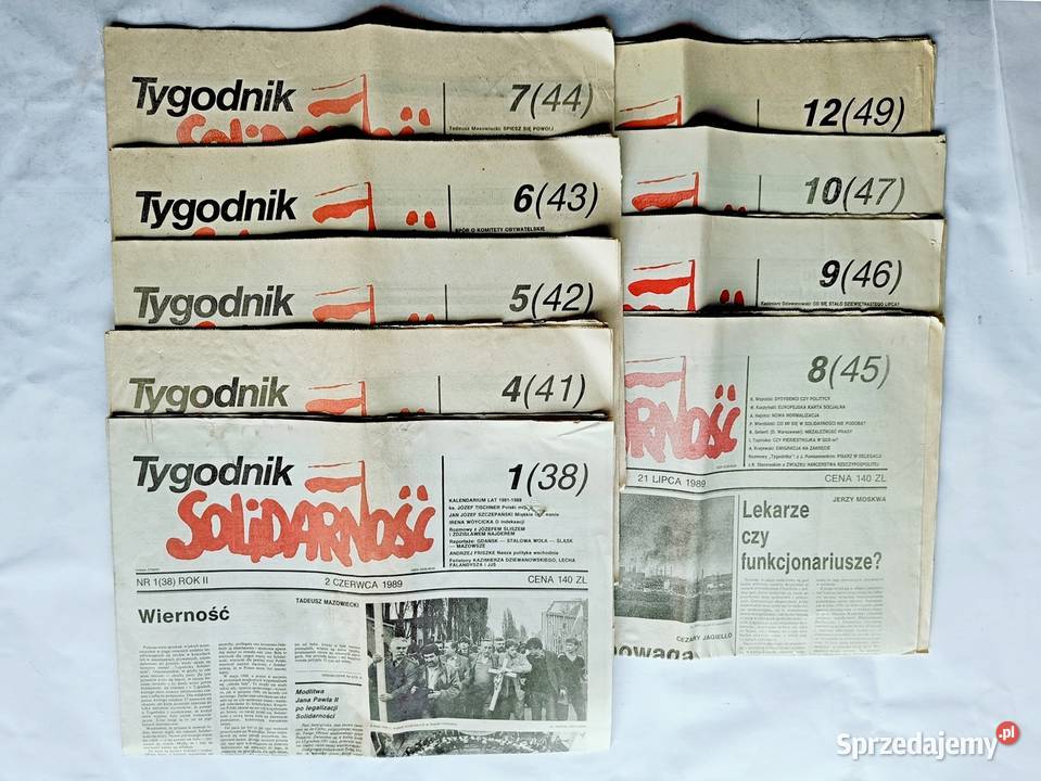 Tygodnik Solidarność 9 egzemplarzy z rocznika Rok wydania 1989 Czasopisma Gdynia