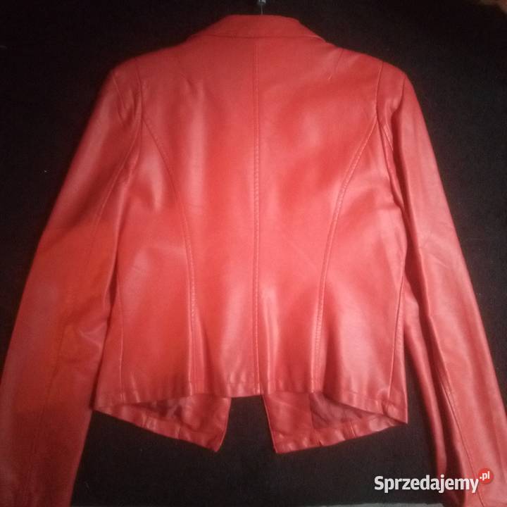 Kurtka żakiet skóropodobna koralowa łódzkie Łódź sprzedam