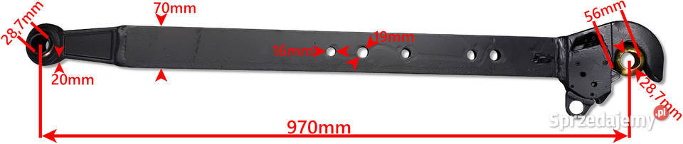 2x Cięgło Boczne DOLNE BELKA 970mm MF255 KULA Z Solec Kujawski