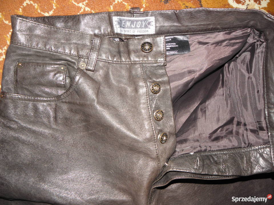 Spodnie motocyklowe skórzane w pasie 78 Rozmiar XL
