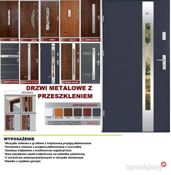Drzwi zewnętrznemetalowe do domow Smyków sprzedam