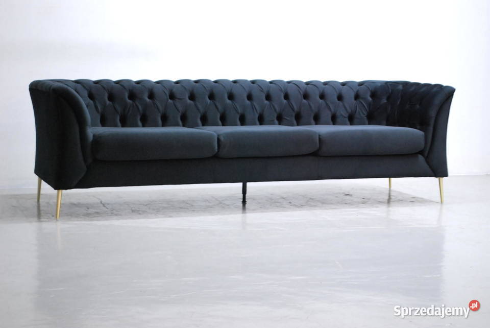 SBJ DESIGN WIELKA SOFA 3 kanapa czarny welur Poznań sprzedam
