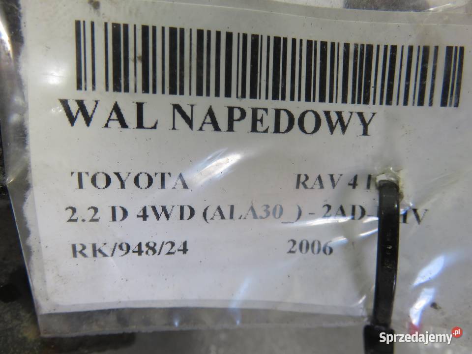 WAŁ NAPĘDOWY TOYOTA RAV 4 III 22 D 4WD