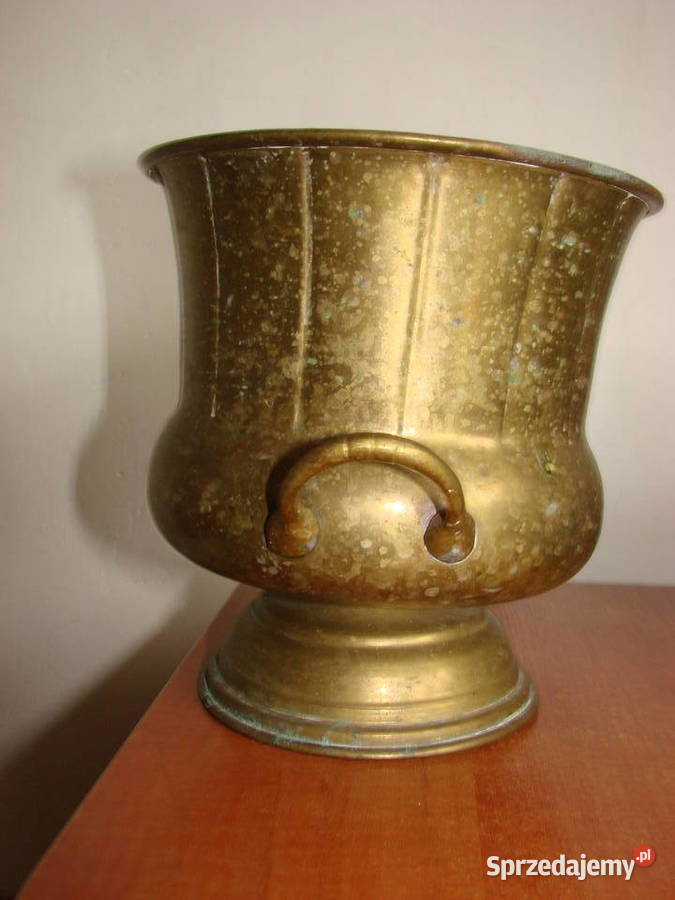 wazon doniczka osłonka mosiądz Indie Pruszcz Gdański