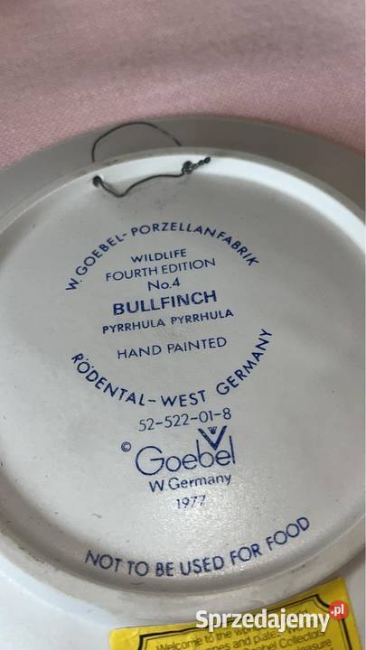 Talerz Goebel Gil Rodental W Germany Wypukłe Antyki, Sztuka, Kolekcje Gdańsk sprzedam