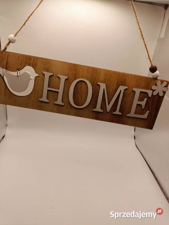 Zawieszka dekoracja HOME z ptakiem sklejka Zamość