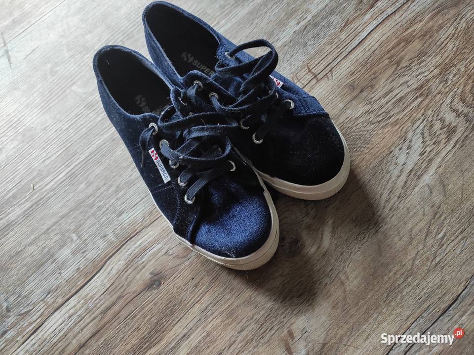 welurowe trampki granatowe superga 35 idealny inna Białka