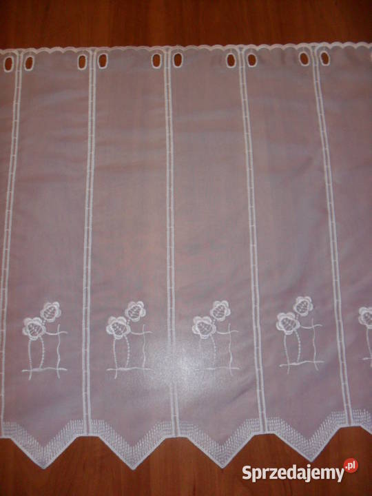 zazdroska krótka firanka 55 biała haft Wystrój okien Wrocław
