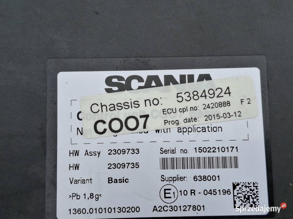 SCANIA R S KOORDYNATOR STEROWNIK C007 MODUŁ Bieleń