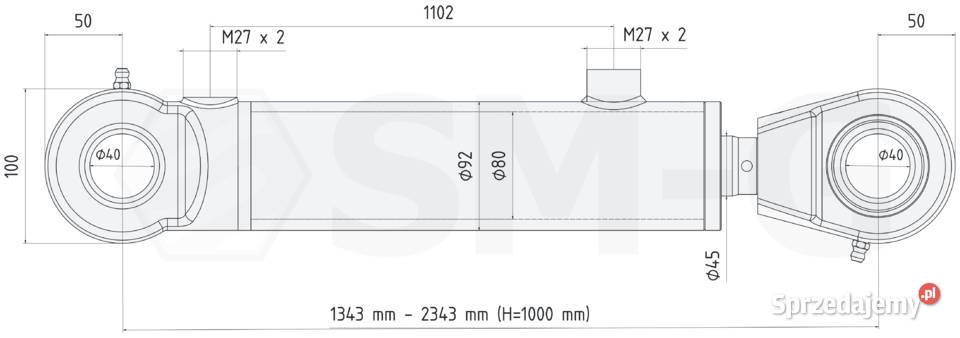 Polski MOCNY Siłownik Hydrauliczny TŁOK 80x45 Solec Kujawski