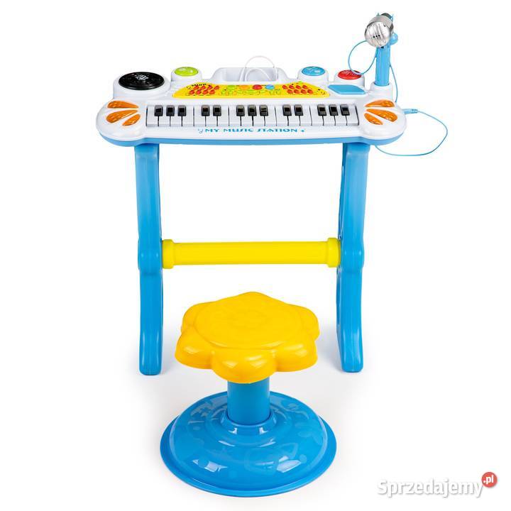 Keyboard organki pianinko z mikrofonem mp3 niebieski sprzedam