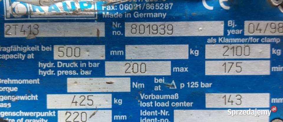 Chwytak do makulaturybelŚcisk do Recyklingu Linde Dywity