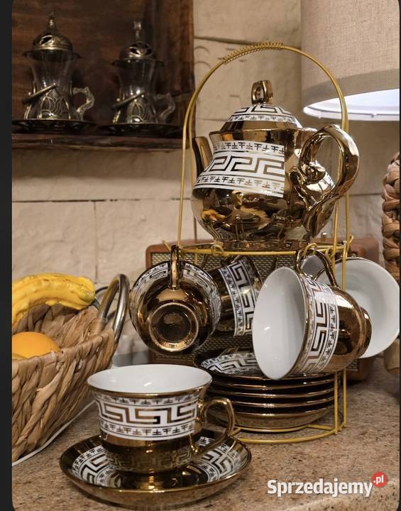 129 Zestaw herbaciany 6 filiżanek ze spodkiem Zabrze