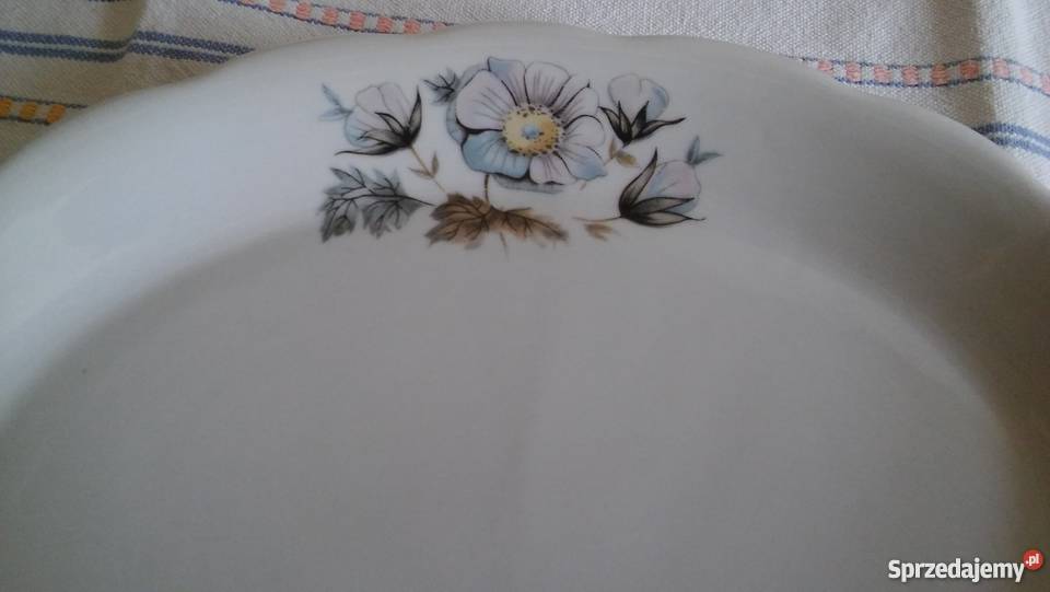 talerz patera porcelanowy półmisek kwiatowy wzór Gdańsk