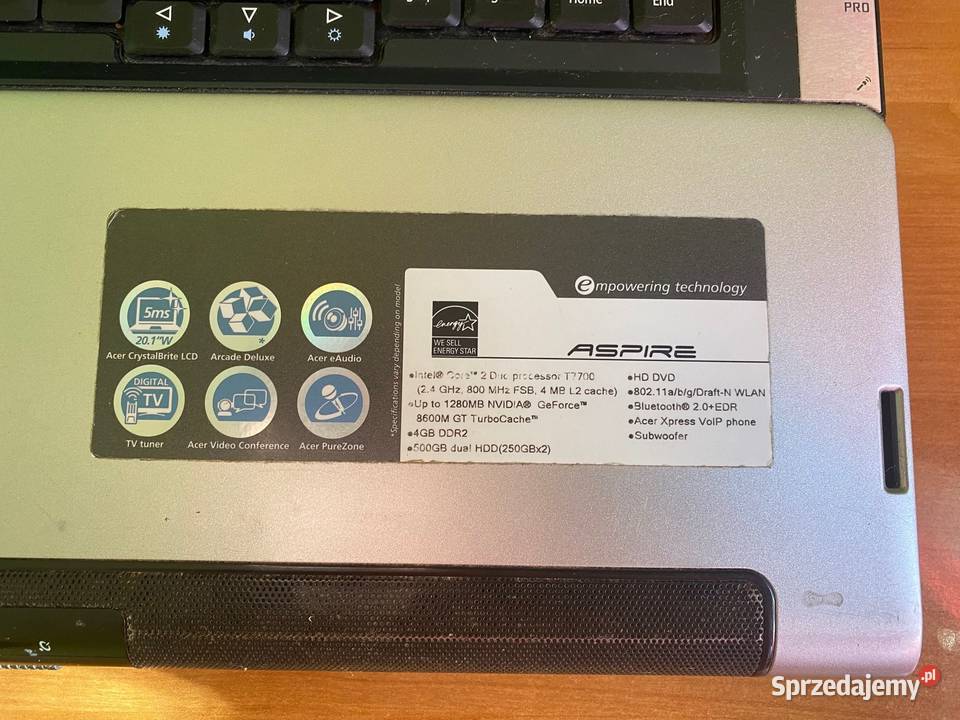 Acer Aspire Core2Duo T7700 201 Warszawa