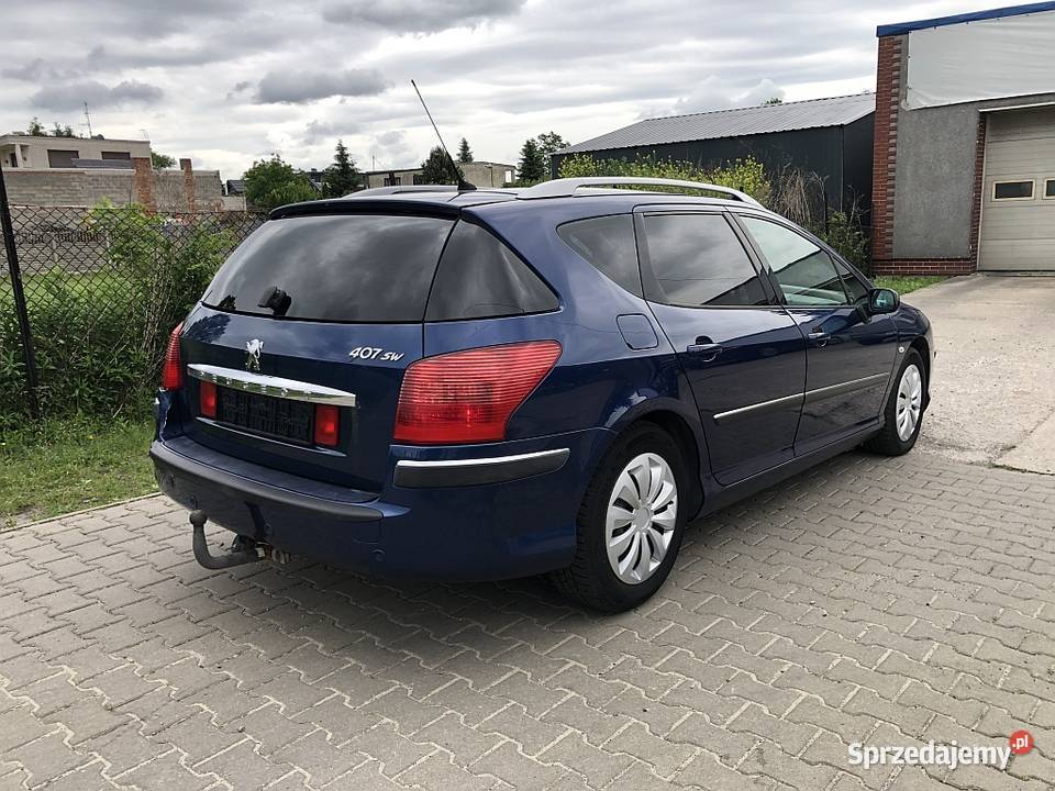 Peugeot 407 XENON 20d 136 Panorama Półskóry hak łódzkie Łódź