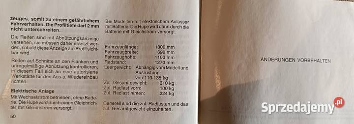 Oryginalna instrukcja obsługi Vespa cosa Kraków