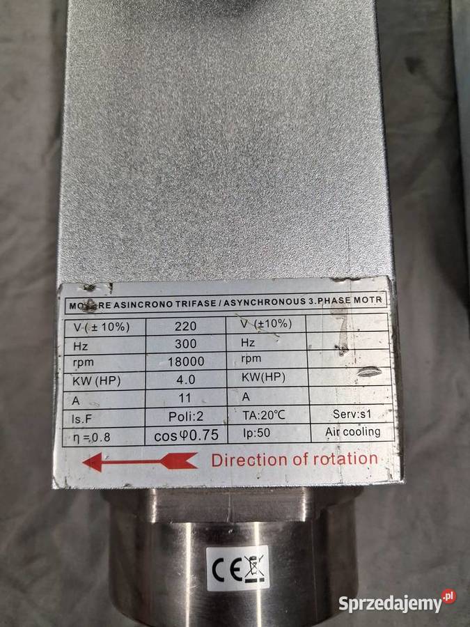 Elektrowrzeciono z falownikiem 4kw er20 cnc Kąty Wrocławskie