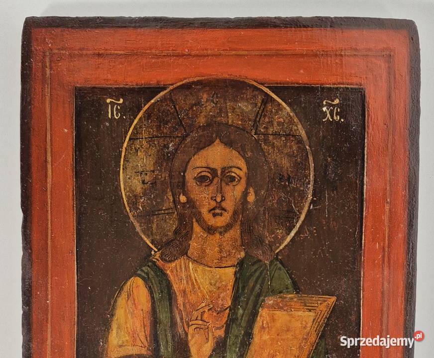 Ikona Jezus Chrystus Pantokrator 0263 Antyki, Sztuka, Kolekcje mazowieckie Warszawa