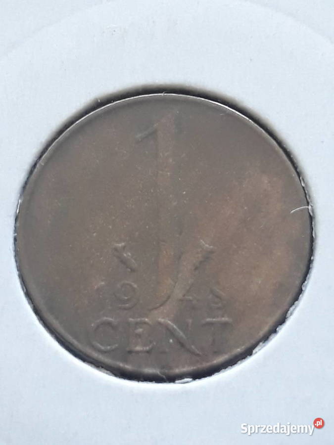 1 Cent Holandia1948 r Wilhelmina 3 Konin