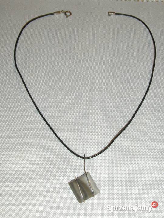 WKRUK Naszyjnik z krzemieniem pasiastym srebro Łódź sprzedam