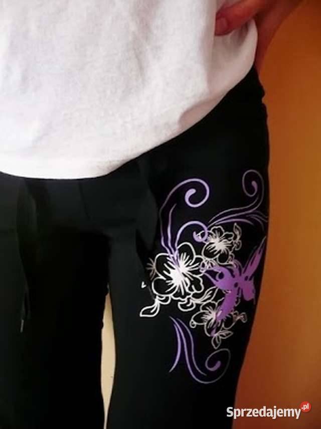 Czarne rybaczki ze wzorem spodnie m 38 wzór Pozostałe Toruń