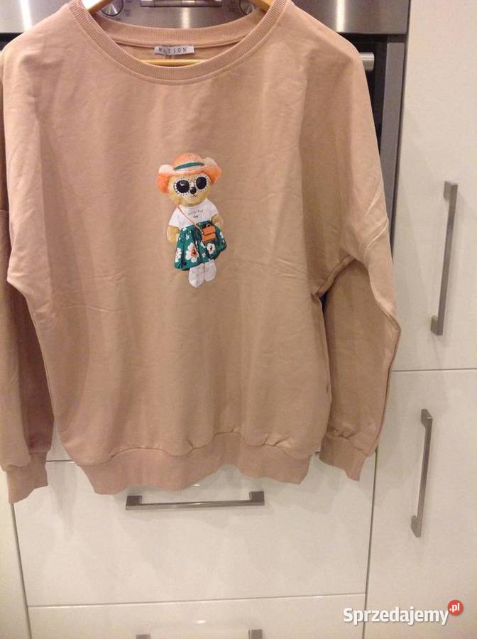Bluza Damska MOTION ML z Misiem Aplikacja NOWA Wkładane przez głowę  Nowa Sól
