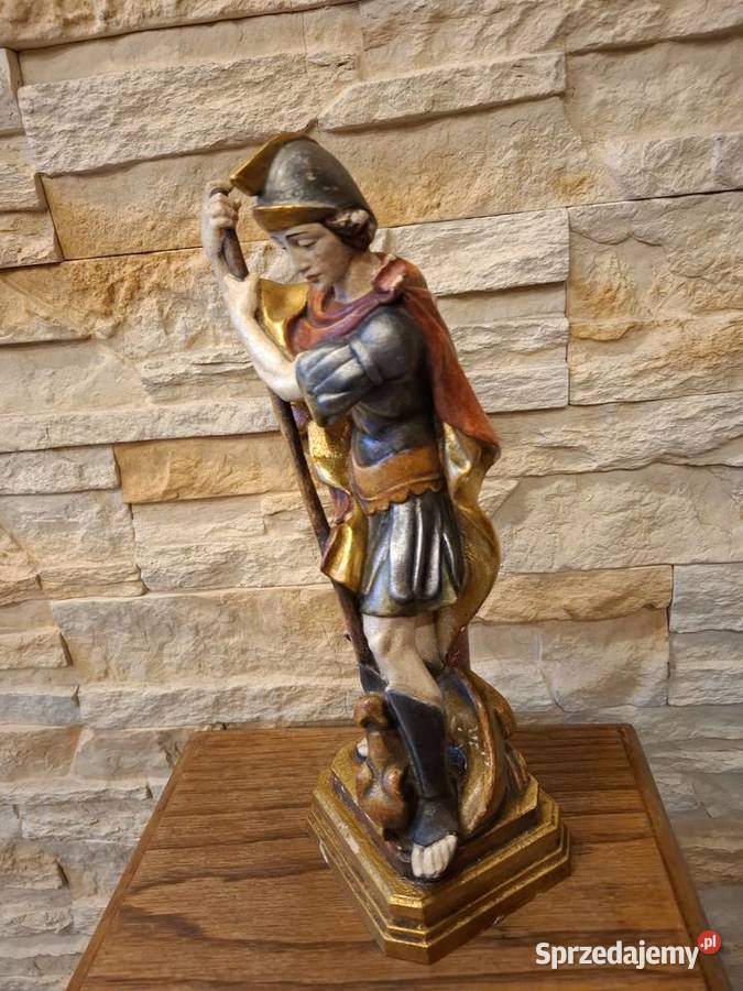 Rzeźba z drewna polichromia Święty Jerzy małopolskie sprzedam