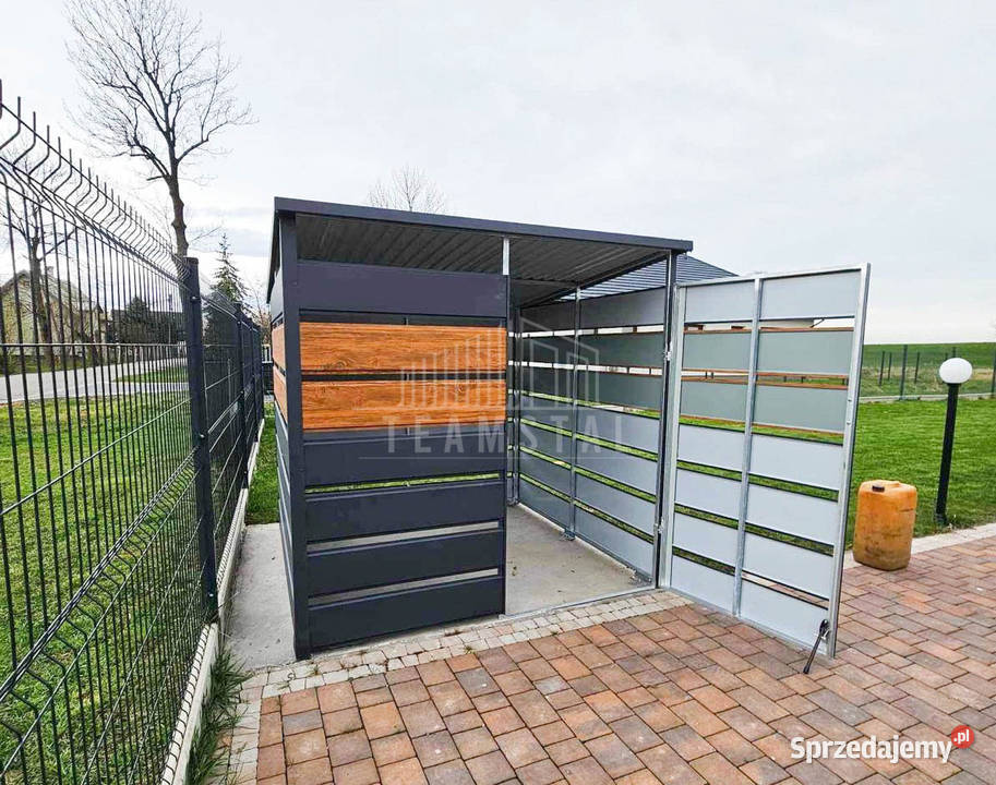 Wiata śmietnikowa 2x2 m antracyt drewnopodobny Wrocław
