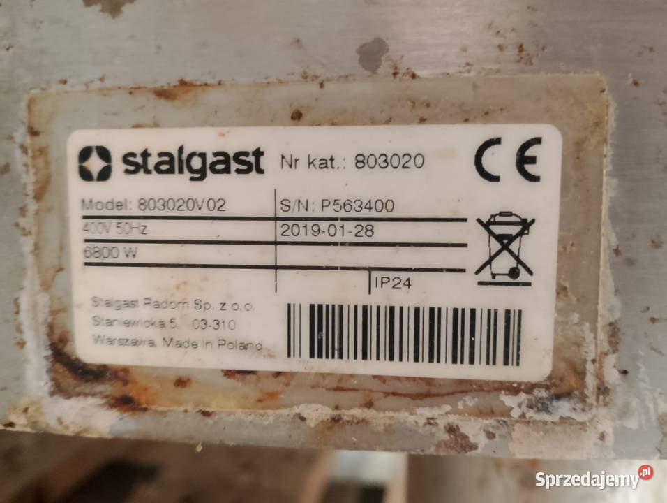Zmywarka kapturowa Stalgast 803020 sprzedam