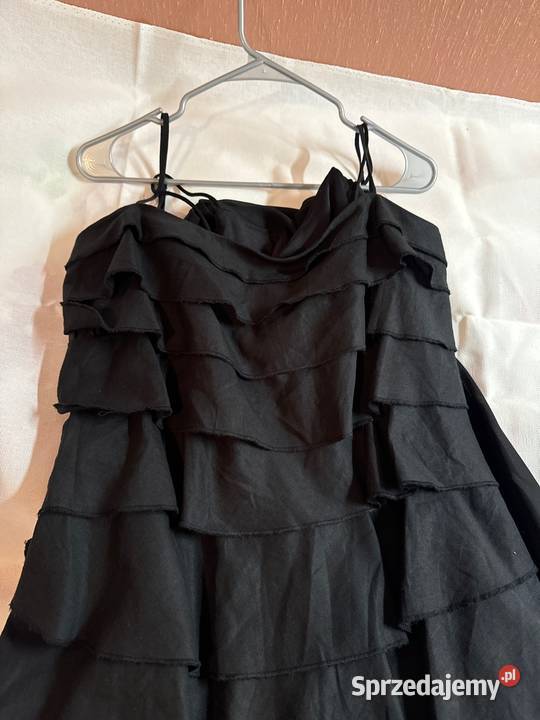 Czarna Sukienka na Ramiaczkach L Rzeszów