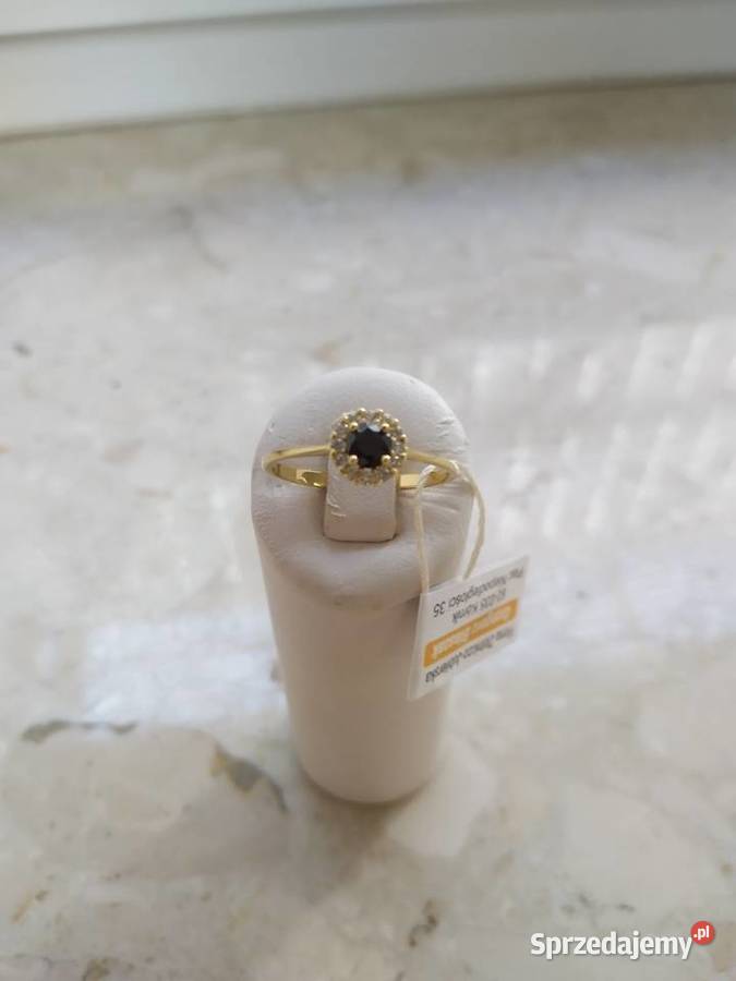 Złoty Nowy pierścionek z czarnym oczkiem 16pr585 złote Wałcz