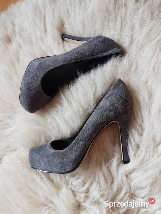 Asos Klasyczne szpilki szare Skóra naturalna podkarpackie Jasło sprzedam