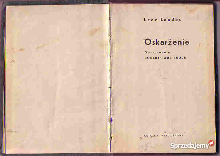 4221 OSKARŻENIE LEON LANDAU Czyrna sprzedam