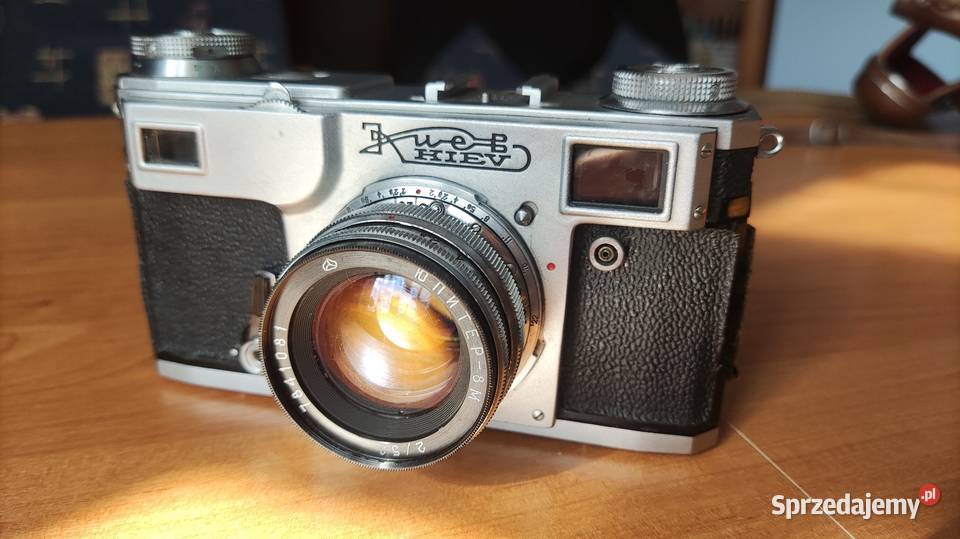 Aparat fotograficzny Kiev i obiektyw Jupiter 8M śląskie Szałsza
