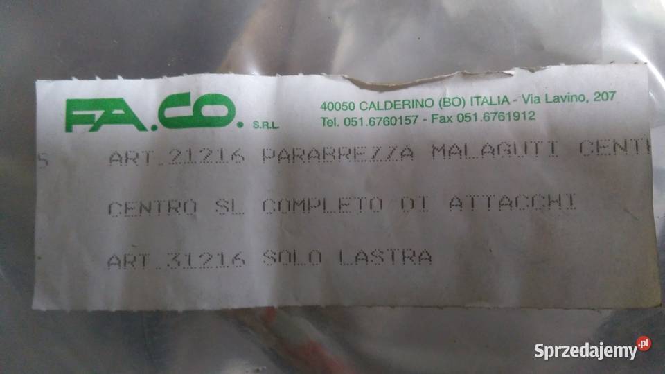 SZYBA OWIEWKA FACO MALAGUTI CENTRO 50 Bielsk Podlaski