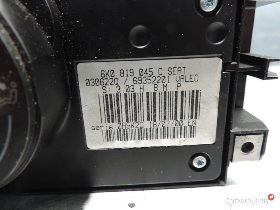 PANEL NAWIEWU SEAT CORDOBA IBIZA 2 6K0819045C Rok produkcji 2001 Nowy Sącz