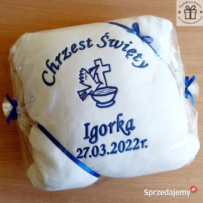 Ręcznik na Chrzest Prawosławny z imię dziecka Toruń